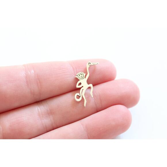 Sterling Silver Monkey Charm, Silver Monkey Charm - Picture 1 of 3